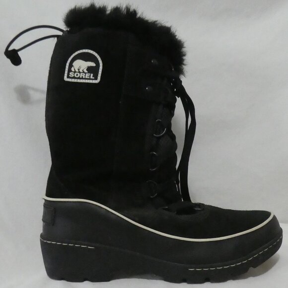 SOREL - Waterproof | 10.5 inch bottom sole measured | Stylish Black Winter Boots - Picture 2 of 12